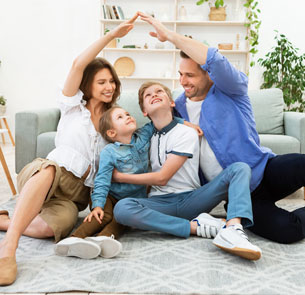 happily family in a mold-free home