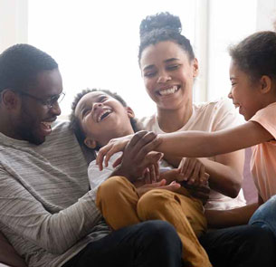 a young happy family