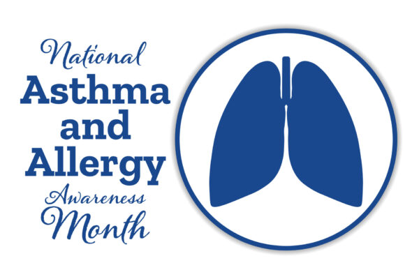 May is Asthma and Allergy Awareness Month. Holiday concept. Temp
