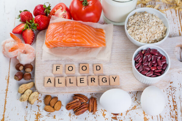 Food allergies - food concept with major allergens